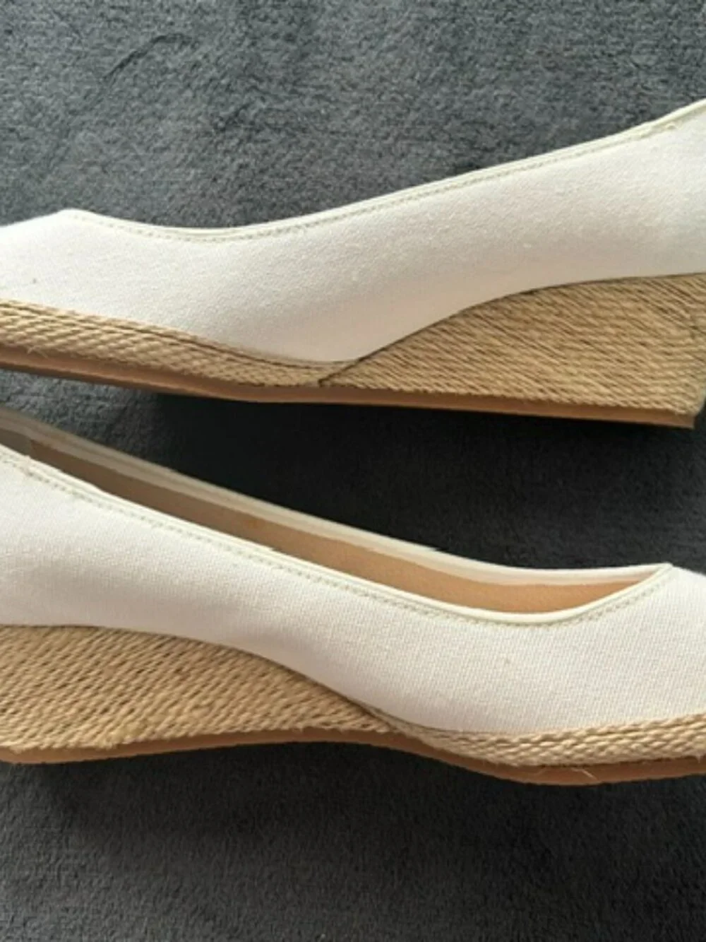 L.L.Bean Women's Ivory Espadrille Wedges, Size 7.5M